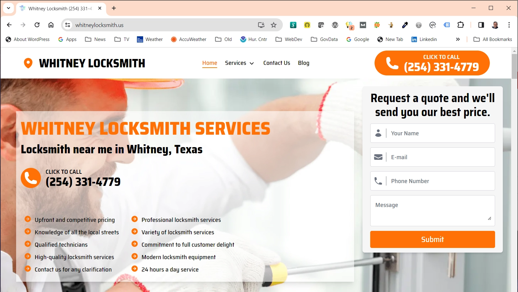 Whitney Locksmith website image